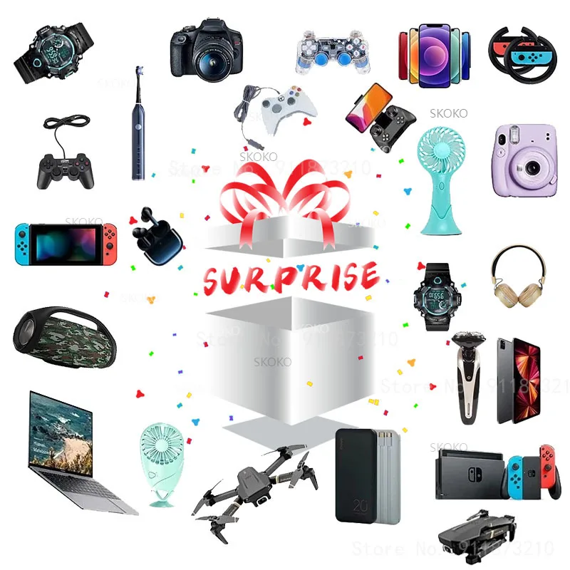 

2022 New Year Most Popular Lucky Mystery Box 100% Winning High-quality Christmas Gift More Precious Item Electronic Products