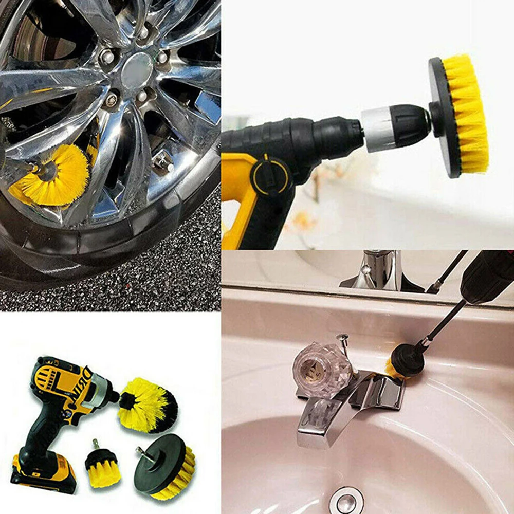 

10/13pcs Scrubber Brush Electric Drill Brush Scrub Pads Kit Power Round Cleaning Brush Kit Scouring Pad Carpet Glass Car Clean