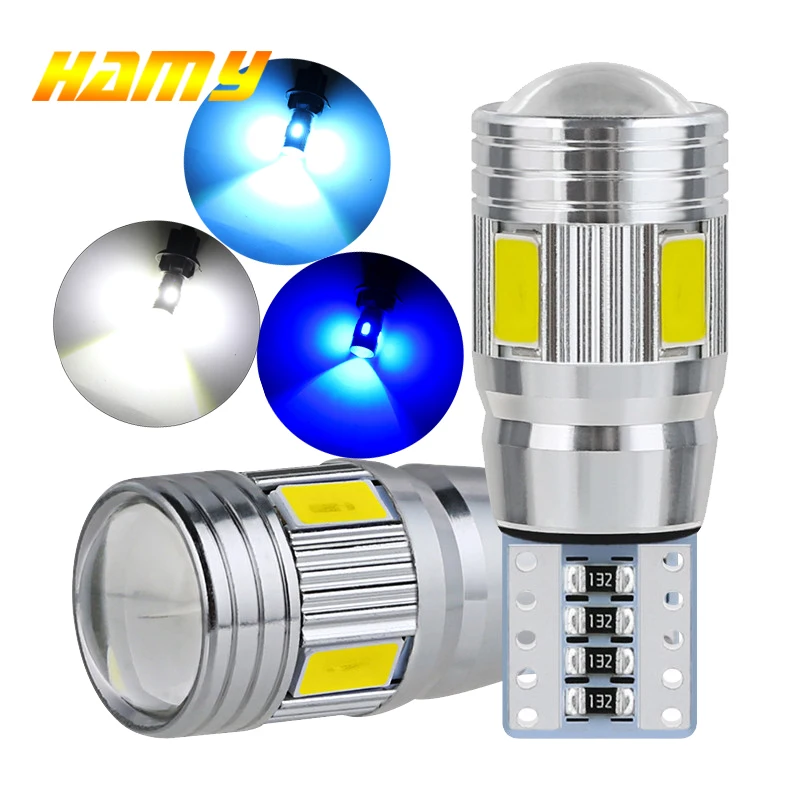 2 PCS Car LED Bulb T10 W5W Light Canbus No error 12V 5630 SMD 6500K White Auto Interior Dome Wedge Side Trunk Lamps | Автомобили и