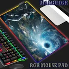 Коврик для игровой мыши астронавт Космос RGB светящийся 90X4080x3 0 см со светодиодный светильник кой компьютерный коврик для мыши XL геймерский Настольный коврик для ПК клавиатуры ноутбука