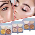 Хайлайтер для лица ELECOOL, 4 цвета, палитра, бронзер, Контурирование, хайлайтер, пудра, макияж блеск для лица, блестящий хайлайтер, макияж