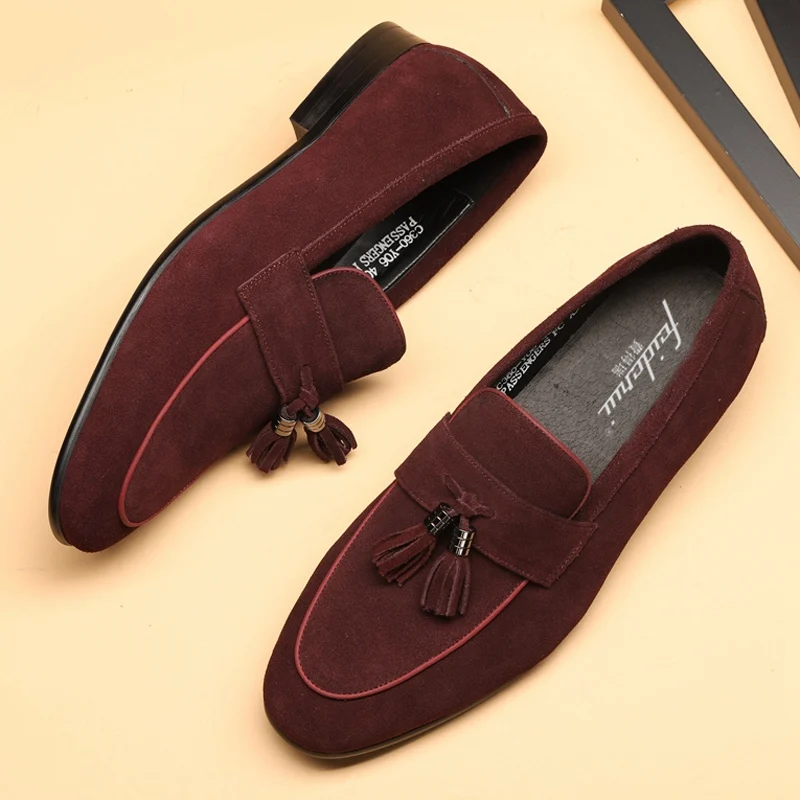 Мужские замшевые мокасины ручной работы удобные лоферы из натуральной кожи с