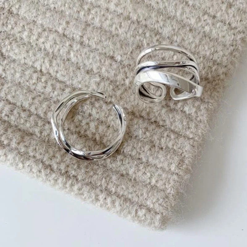 

GS Korea INS Prevent Allergy Vintage Cross Winding Finger Rings for Women Couple Fashion Trend Gift Jewelry Accessories