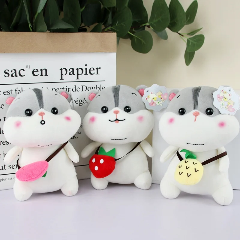 Новый милый плюшевый хомяк с фруктами мягкая плюшевая подушка в виде клубники