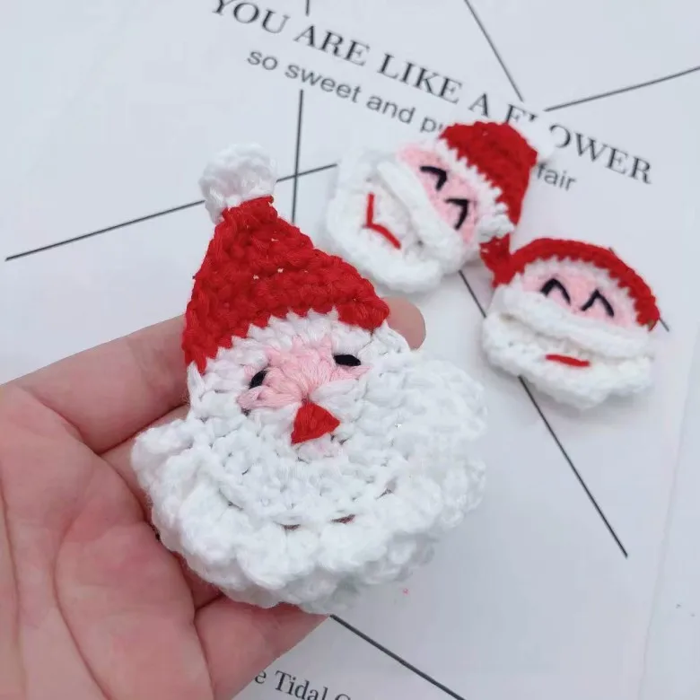 10 шт. ручной работы модный вязаный крючком Санта Клаус детали сделай сам для