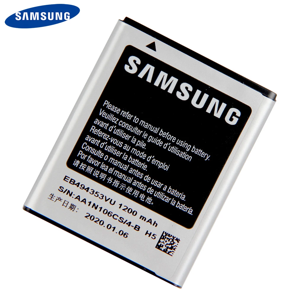 Оригинальный аккумулятор Samsung EB494353VU EB494353VA S5330 S5232 C6712 S5750 GT S5570 i559 сменные батареи