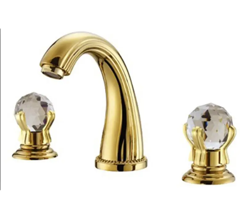 Смеситель для умывальника роскошный кран из латуни с золотым покрытием и