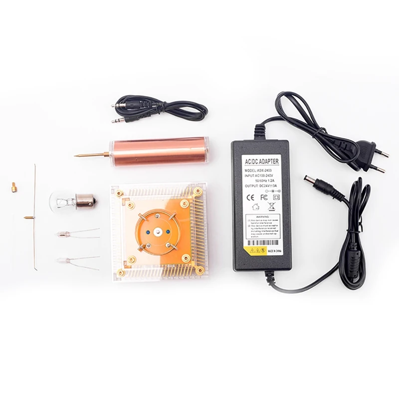 

Music Tesla Coil DIY Kit Arc Plasma Loudspeaker Wireless Transmission Experiment Desktop Toy Model, EU Plug