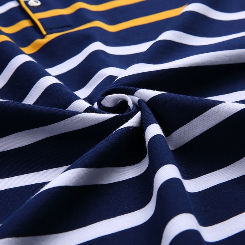 

2020 New Fashions Brand Polo Shirt Mens Striped Slim Fit Long Sleeve Mercerized Cotton Stand Color Polos Casual Men's Clothing