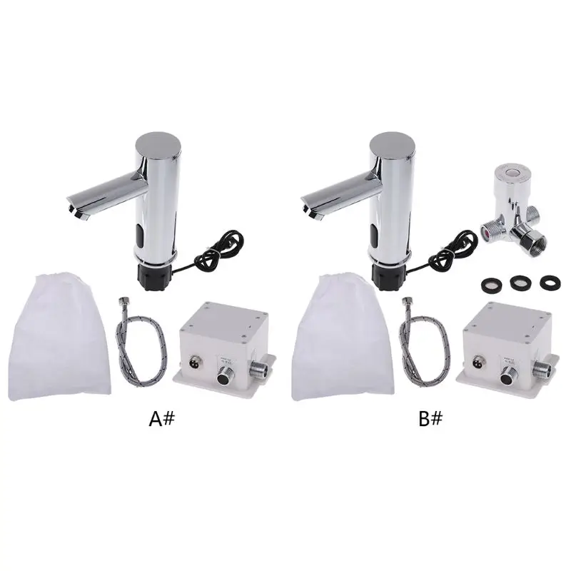 

Bathroom Automatic Infrared Sensor Sink Faucet Touchless Basin Water Tap Deck Mounted 6XDD