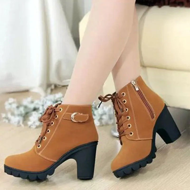 

Sexy High Heel Womens Ankle Boots Spring and Autumn Single Boots Casual Winter Ladies Shoes Womens High Boots