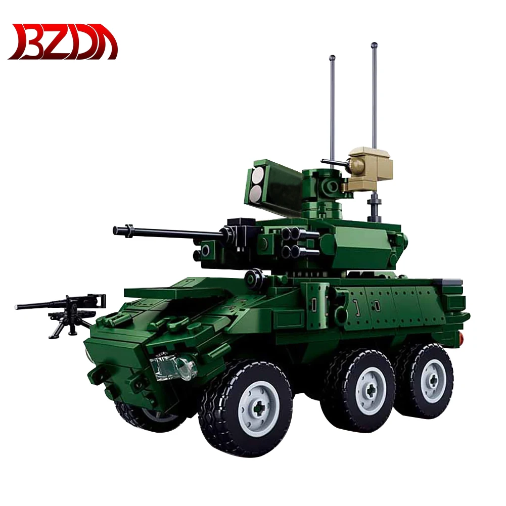 

Военная серия BZDA французский ебрц на колесах пехота Боевая модель автомобиля строительные блоки Танк бронированный автомобиль детская игр...