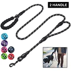 Сверхмощный поводок для собак с 2 мягкими ручками, 6 футов, длинные поводки для собак, для средних и больших собак