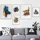 Мандалор Холст Картина Звездные войны акварель кино плакаты и принты настенные художественные картины для гостиной детской комнаты домашний декор