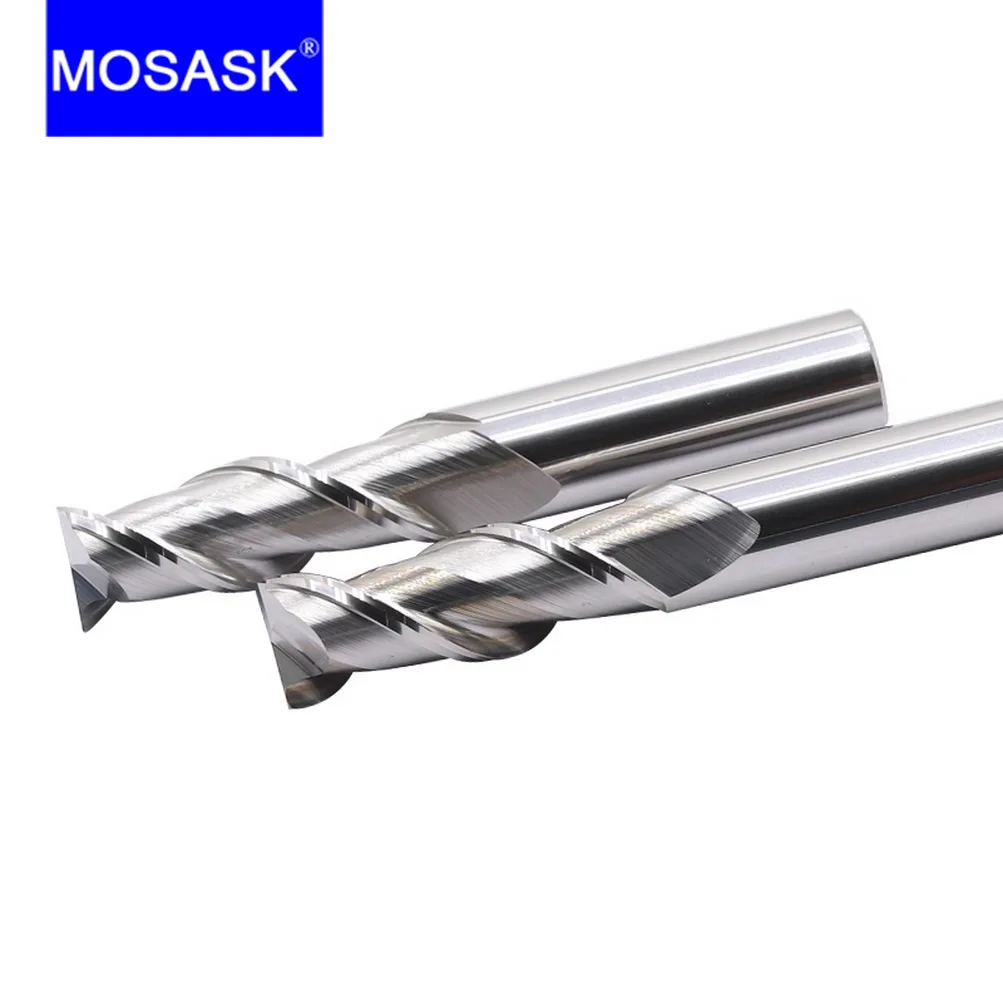 MOSASK 1 шт. 2 канавки HRC55 CNC 4 6 8 мм токарный станок Фрезерование алюминия меди