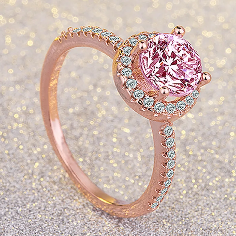 925 Новое Розовое золото круглый набор относится к женским подаркам Европейская и