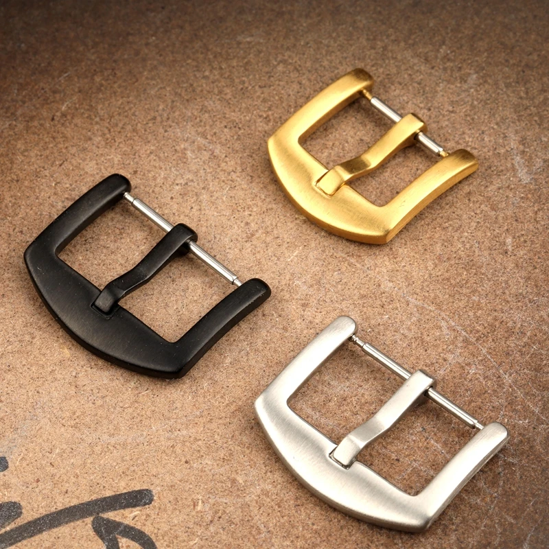 Steel Leather Strap Buckle 18MM / 20MM 22MM/24MM Stainless Watch Gold /Silver Black Clasp Fast Delivery | Наручные часы