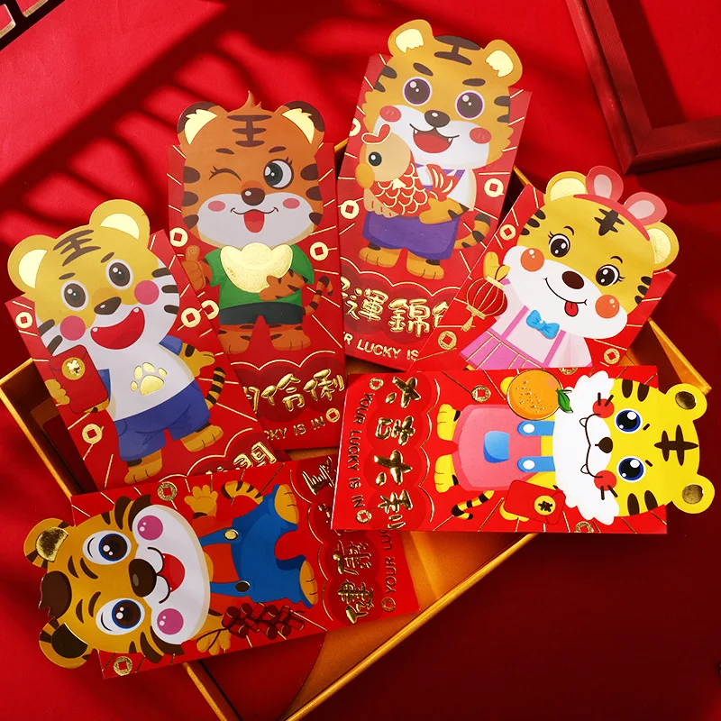 

2021 new three-dimensional tiger ear New Year red envelope wholesale thickened long year of the Tiger Spring Festival blessing