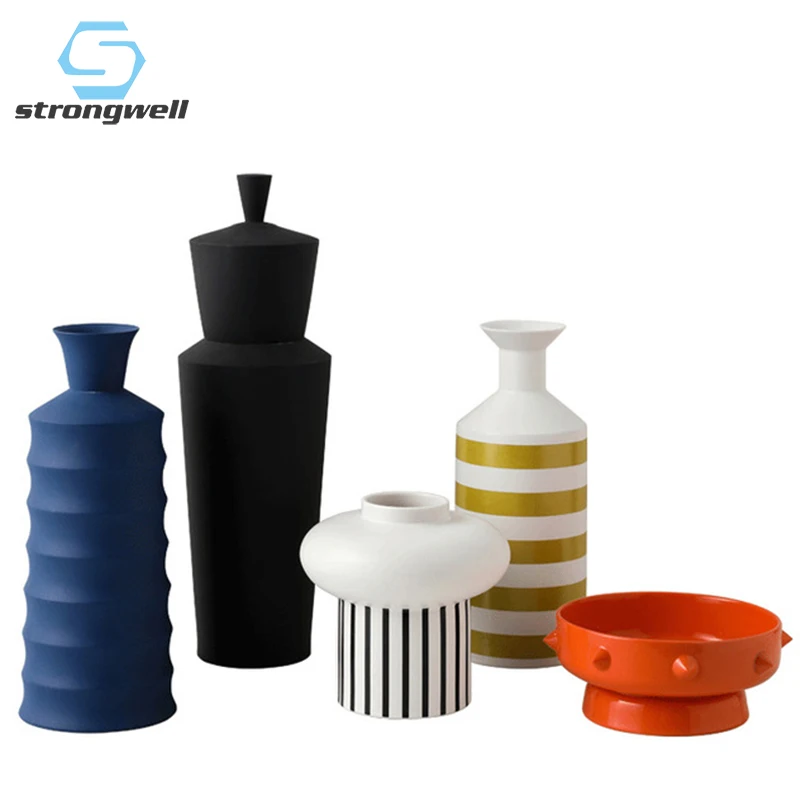 Керамическая ваза Strongwell в скандинавском стиле современная простота кофейный