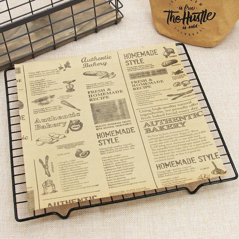 50 шт. масляная бумага вощеная для хлеба сэндвичей гамбургеров картофеля фри