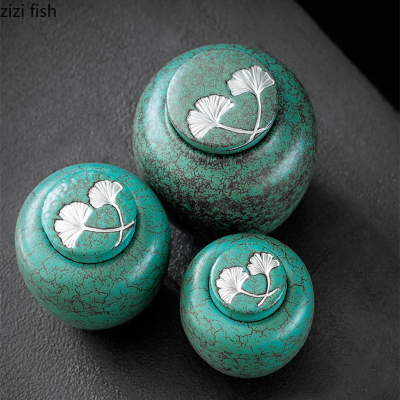 Зелёный чай герметичные может Керамика Чай Caddy коробка контейнер органайзер