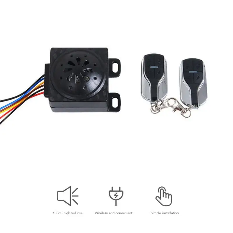 

36-72V RC Electric Scooter Alarm Security System Waterproof Dustproof 110dB Moped Remote Control Anti-theft Alarm