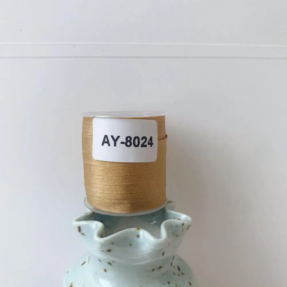 

AY-8024 A Roll Wholesale 2mm-36mm 100% Pure Silk Embroidery Ribbons Handcraft Supply Double Faced Thin Taffeta Silk Ribbon