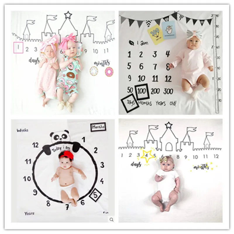 

Infant Baby Milestone Photo Props Background Blankets Play Mats Backdrop Cloth Calendar photo props Accessories Cute Boy Girl