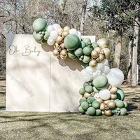 156pcs dusty green matte white chrome gold balloon garland arch kit gender reveal baby shower wedding birthday party decorations