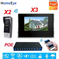 homeeye wifi video door phone ip video intercom 2 doors villa access system tuya app remote control smart doorbell home security
