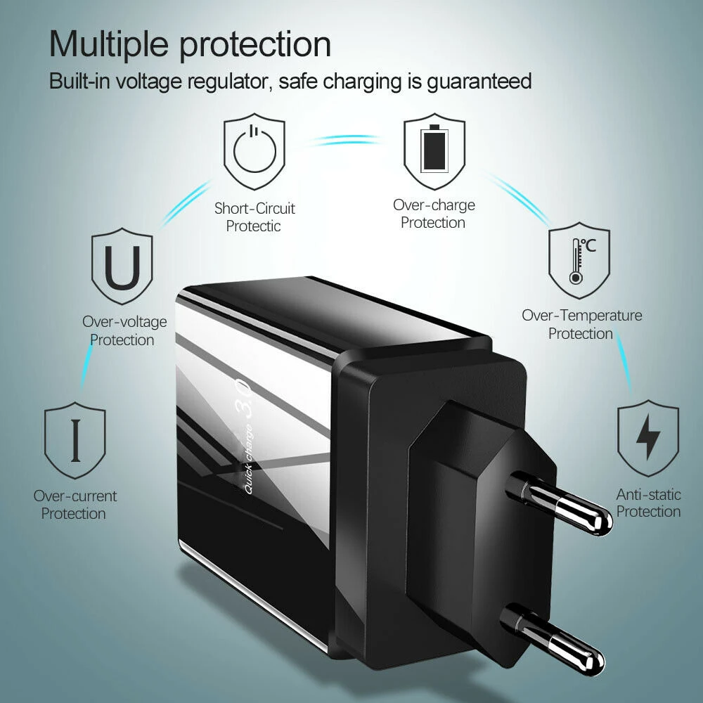 QC3.0 Быстрая быстрая зарядка 4 USB порта концентратор настенные зарядные устройства