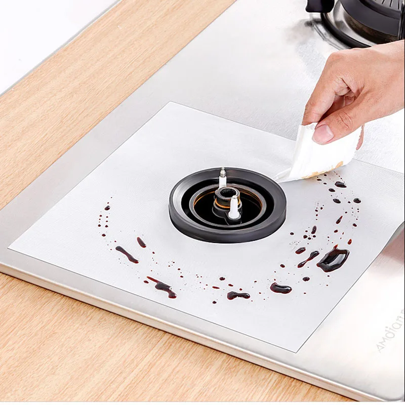 

Reusable Foil Cover Gas Stove Protector Non-Stick Stovetop Burner Sheeting Clean Liner For Kitchen Cookware Cooking Cleaning Mat