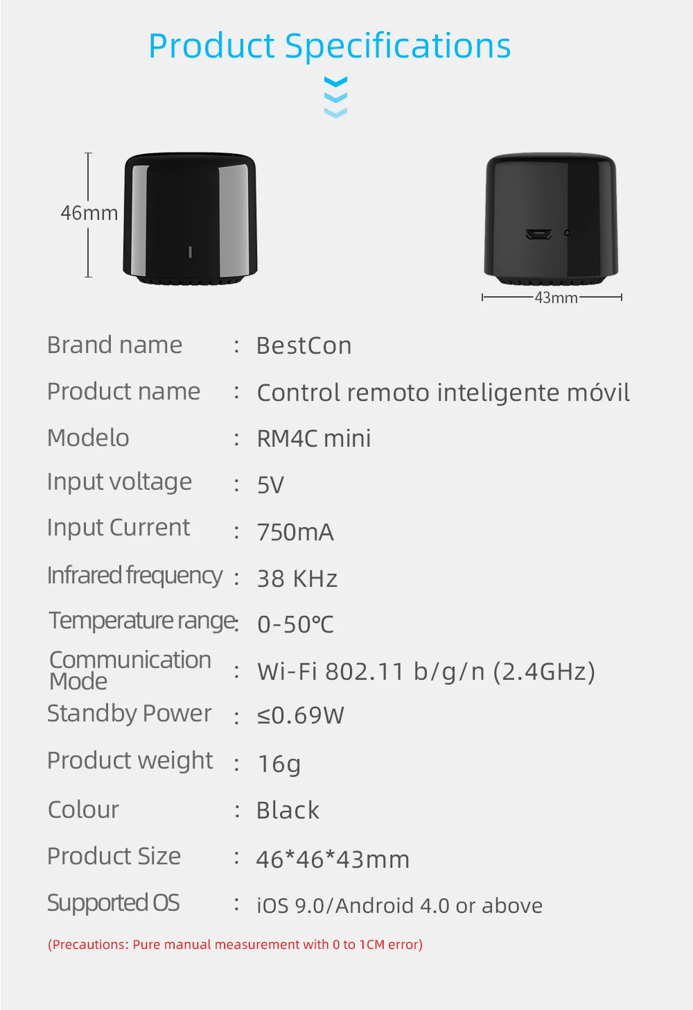 Универсальный мини пульт дистанционного управления Broadlink RM4C WiFi IR EU/US/AU/UK Bestcon Smart