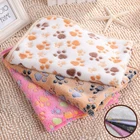 Коралловая флисовая подстилка для домашних питомцев, зимняя подстилка для собак с принтом лап s, размеры DB723