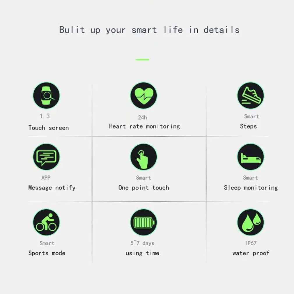D13 Smart Bracelet Fitness Tracker Heart Rate Monitor Smart Band IP67 Waterproof Sports For Android Iphone