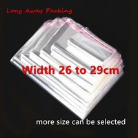 width 26 to 29cm transparent self sealing plastic bags large packaging bag self adhesive resealable cellophane poly opp bag