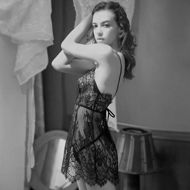 Женское сексуальное белье шелковое кружевное Сетчатое платье без рукавов