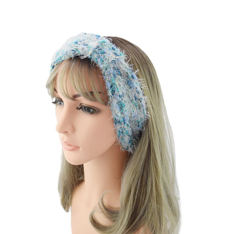 Красочные Бархатные плюшевые повязки на голову осень и зиму вязаные женские