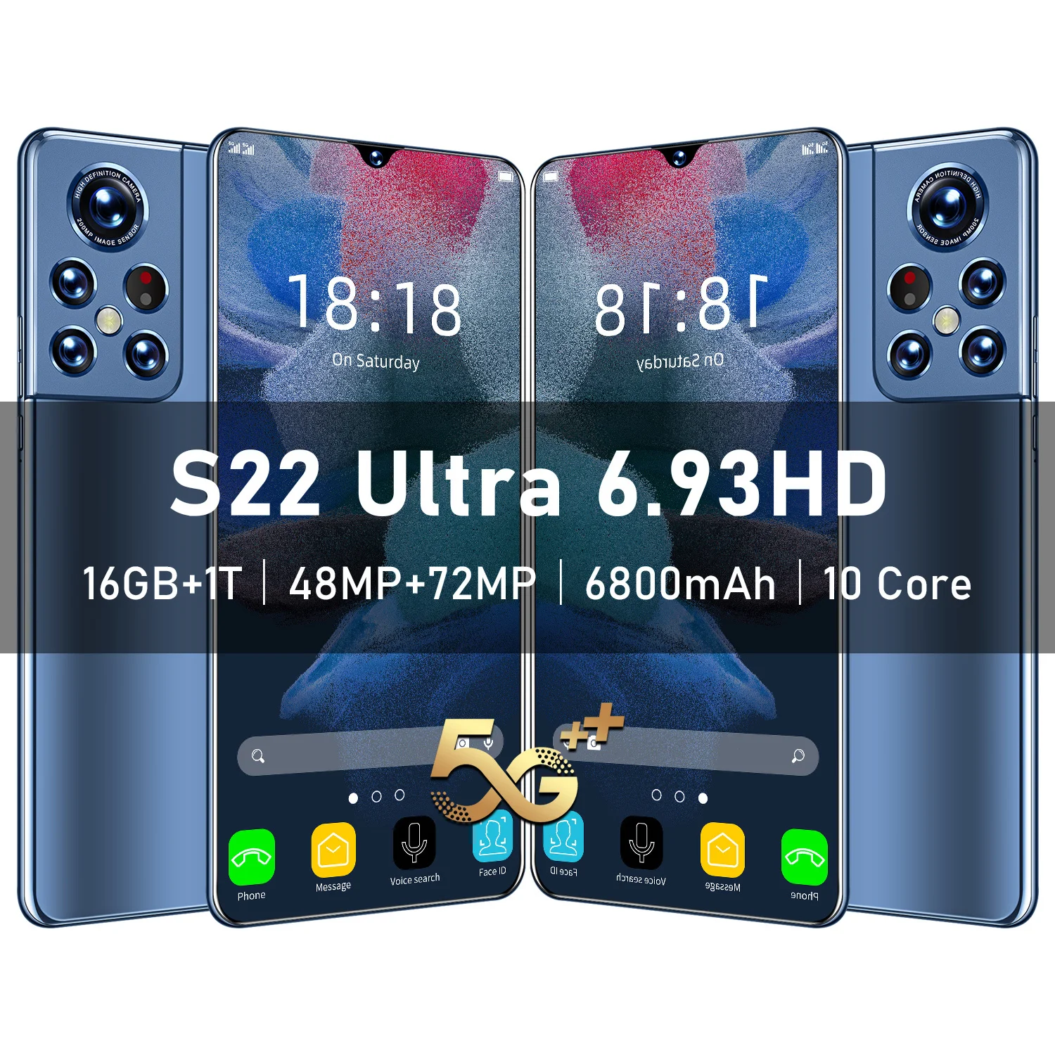 

Смартфон S22 Ultra Celulare, 6,93 дюйма, HD дисплей, 16 ГБ + ТБ, две Sim-карты, разблокированные мобильные телефоны Android, 48 Мп + 72 МП, 4G/смартфон