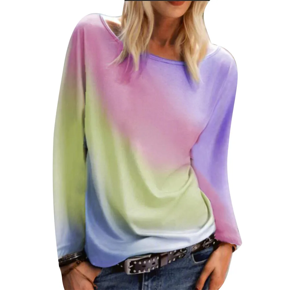 

Рубашка окрашенная в галстук с круглым вырезом и длинным рукавом, свободная Молодежная весенне-осенняя модная шапка, стильные винтажные по...