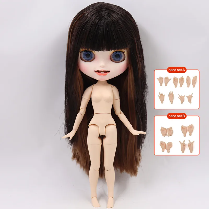 Nude doll ICY Blyth кукла на заказ с руками Набор для тела Новая Улыбка Рот матовое лицо 1/6 игрушки BJD DIY модные куклы подарок для девочки специальное предложение - Цвет: Nude doll