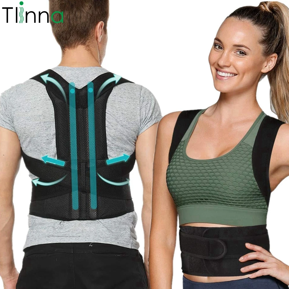 

Tlinna Posture Corrector Back Support Shoulder Brace Belt Clavicle Correction Corsets Stop Slouching Adjustable Back Trainer