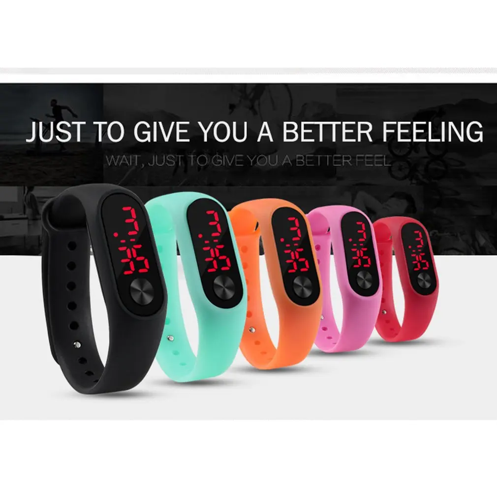 

Men Women Casual Sports Bracelet Watches White LED Electronic Digital Candy Color Silicone Wrist Watch for Children Kids