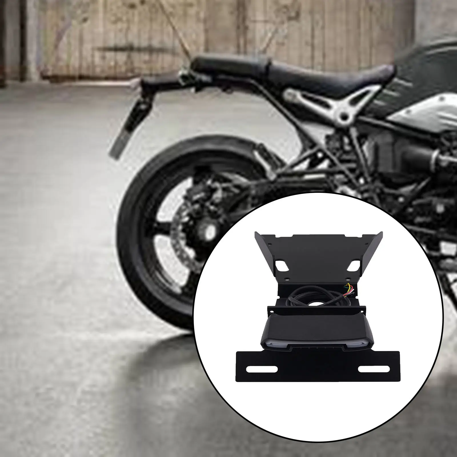 

Registration License Plate Frame Holder LED Tail Light Lamp for BMW R Nine T 2014‑2021 Metal Motorcycle Accessories