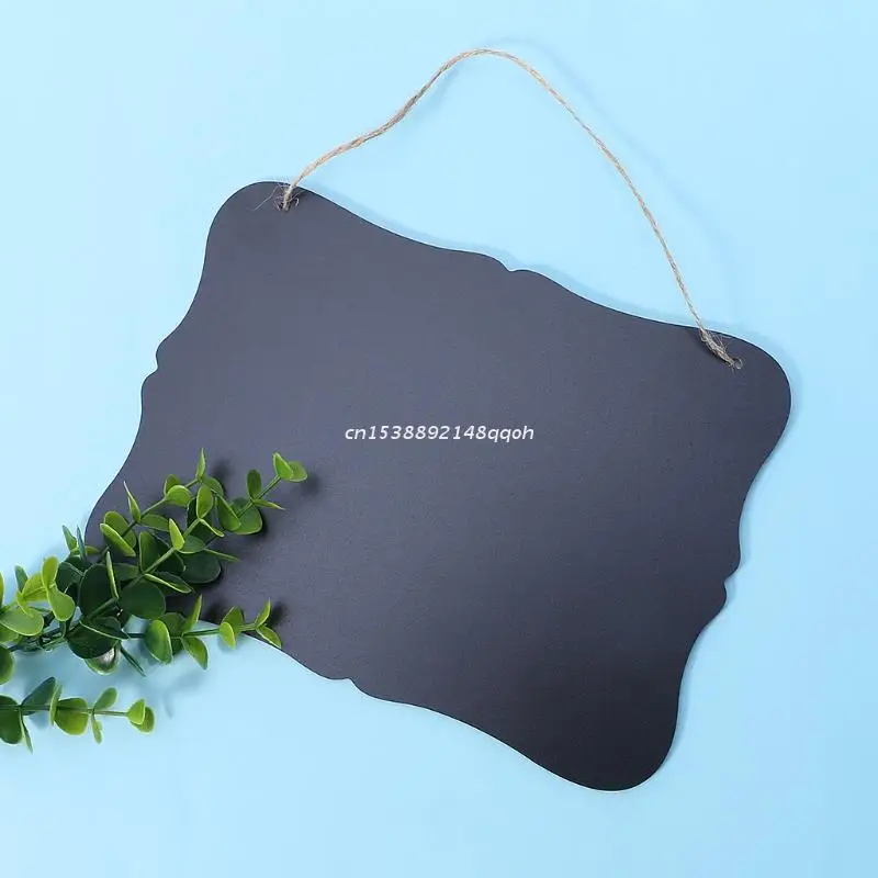 

Rectangle Hanging Wood Blackboard Double Sided Erasable Chalkboard Message Board Dropship