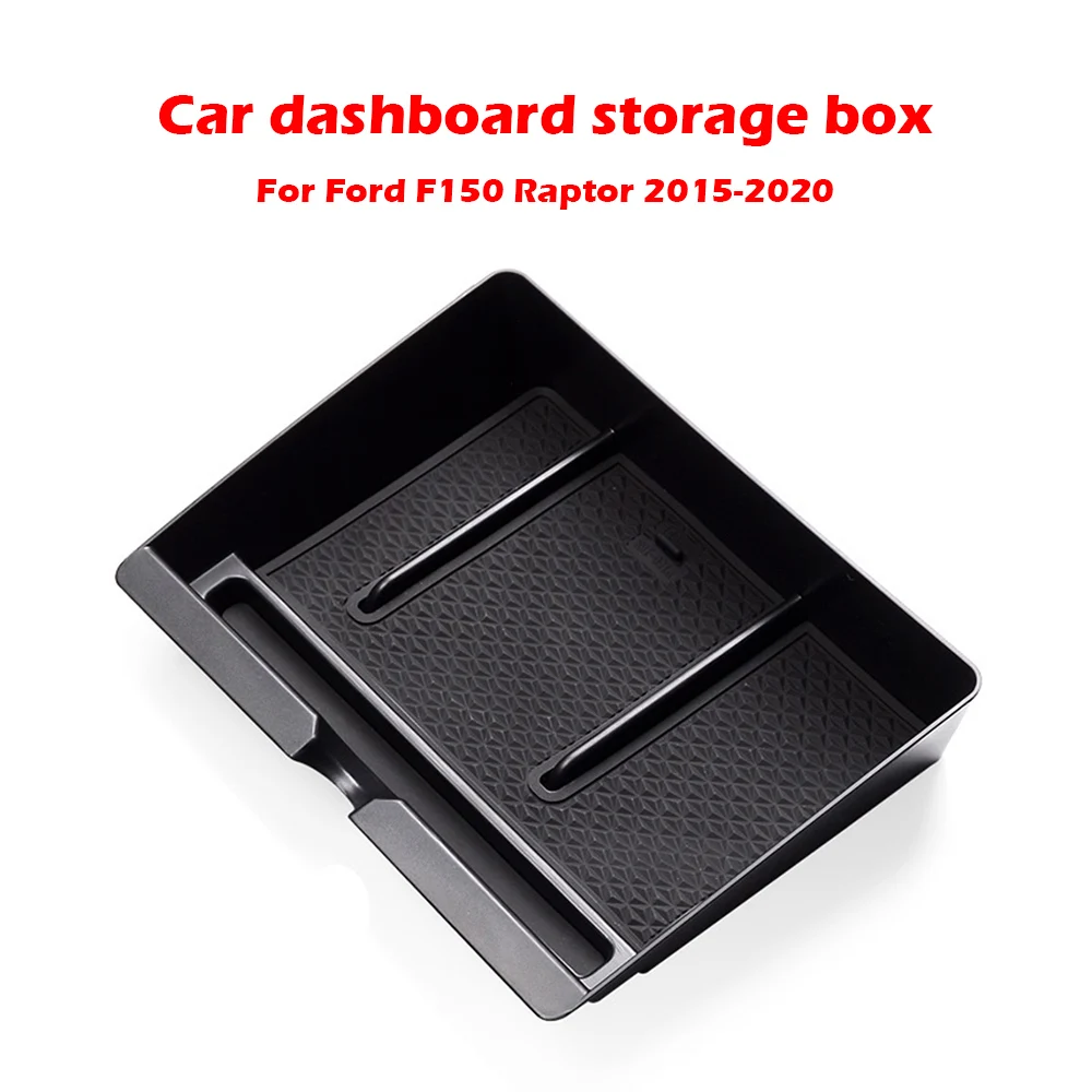 

Car Dashboard Storage Box Center Console Organizer Phone Holder Tray Interior Accessories for Ford F150 F-150 Raptor 2015~2019