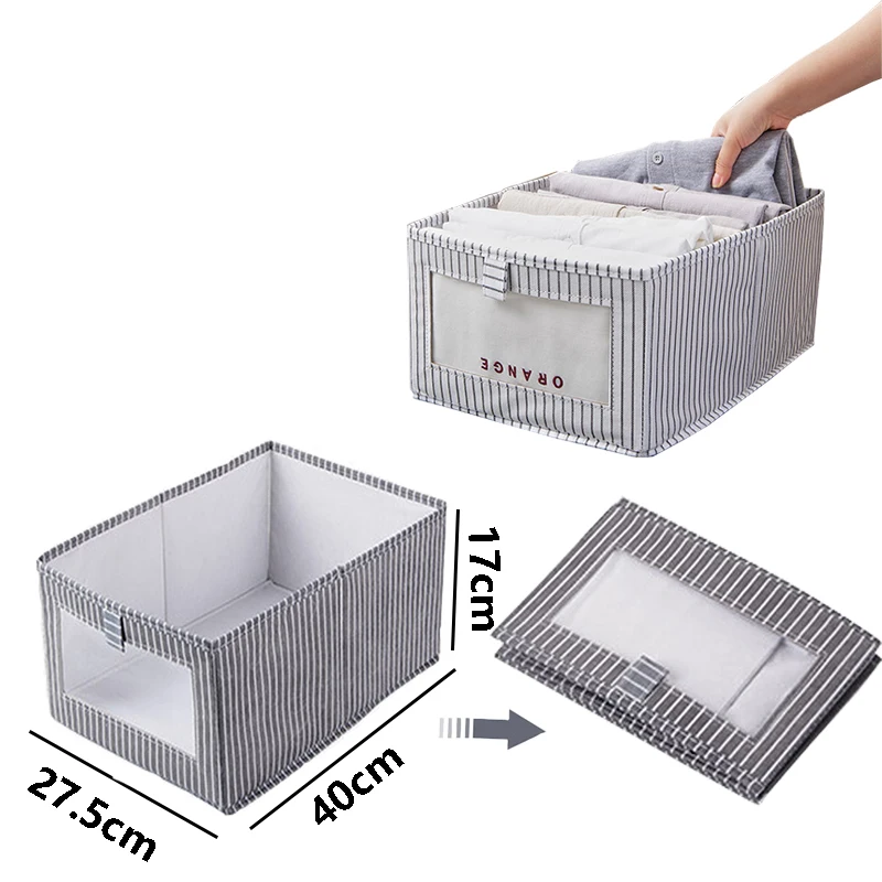 

Foldable Underwear Storage Box Household Non Woven Clothing Space-saving Wardrobe Drawer Finishing Container