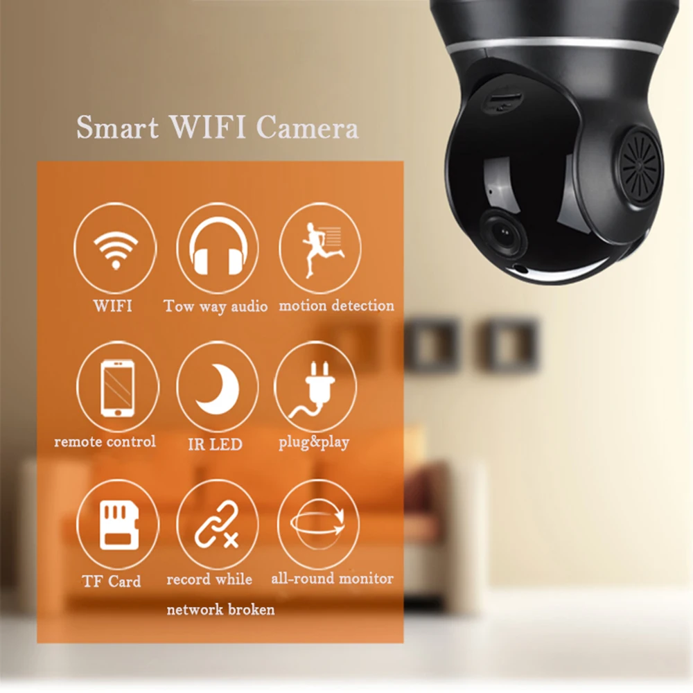 Беспроводная IP-камера видеонаблюдения с дистанционным управлением от AliExpress WW