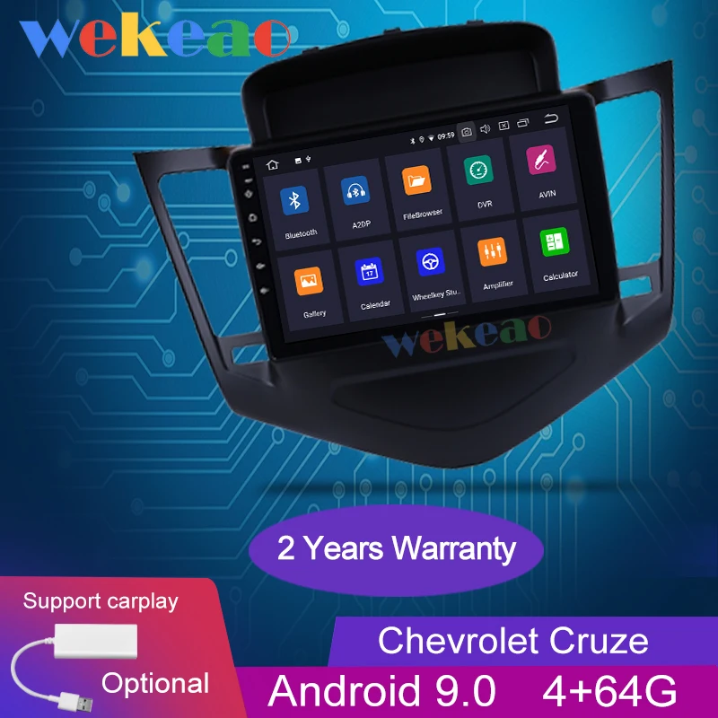 Wekeao сенсорный экран 9 'Ƈ Din Android 0 Автомагнитола для Chevrolet Cruze автомобильный dvd