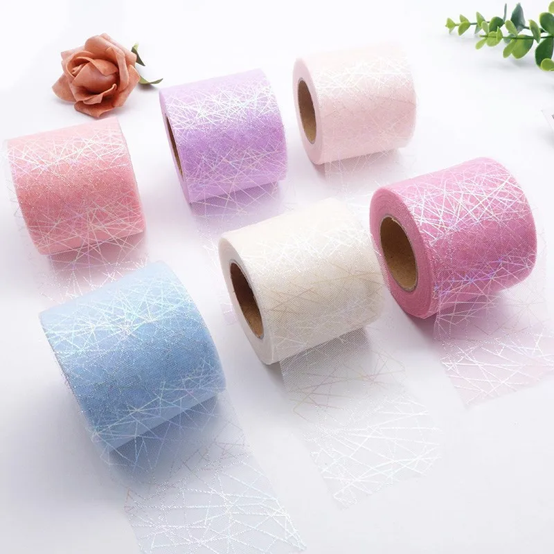 25y флуоресцентная паутина тюль рулон блесток ткань Пояс аксессуары для волос